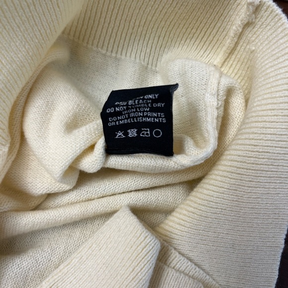 Jeff Crew Neck Sweater Size Large Pastel Yellow Spring Summer Golf Preppy Yacht - Picture 6 of 8